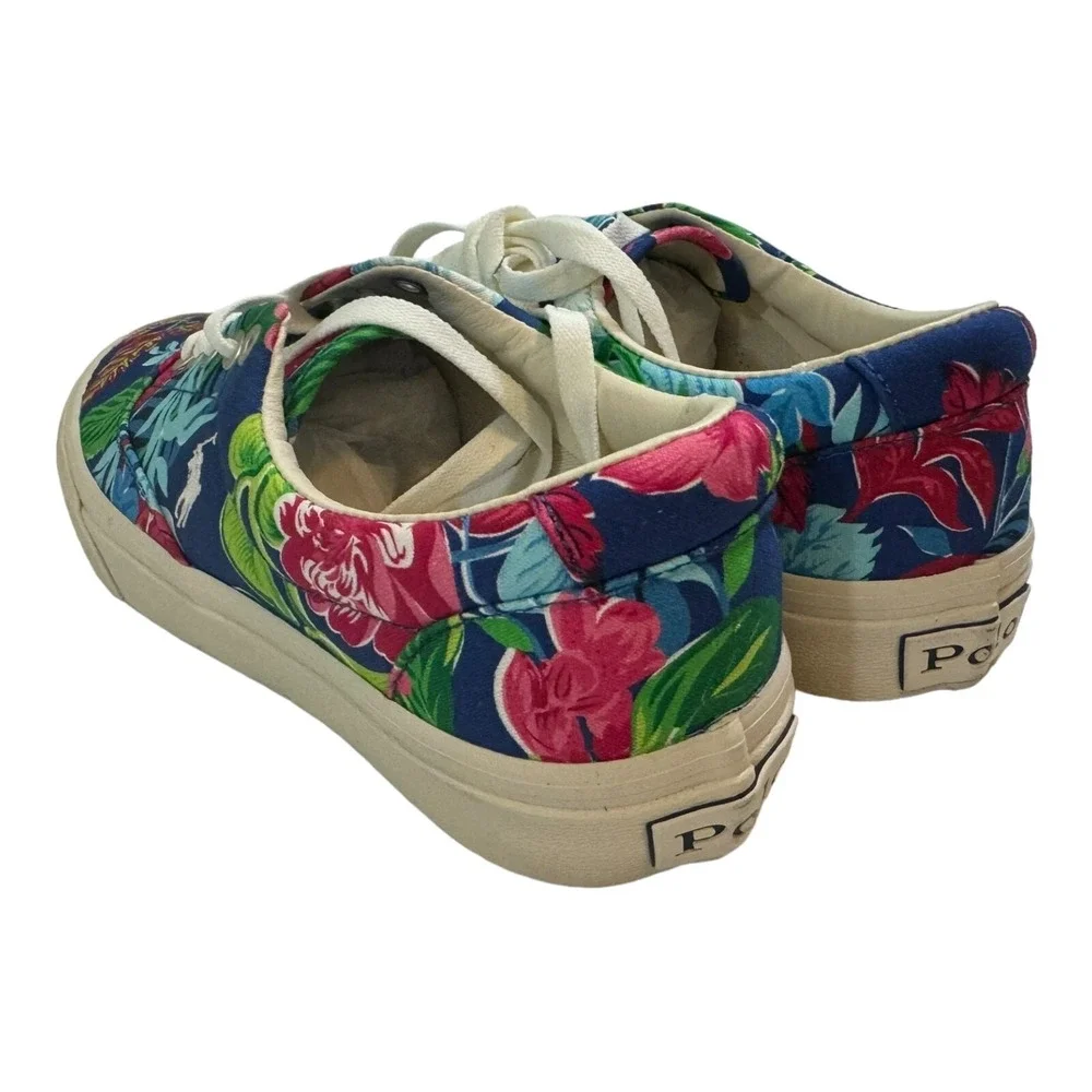 Polo Ralph Lauren Men's Keaton Pony Sneaker Villa Floral Navy Canvas Size‎ 8 New